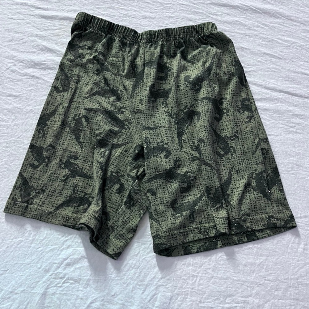Wonder Nation Kids Boys Green Camo Dinosaur Pajama Sleep Shorts Size M 8